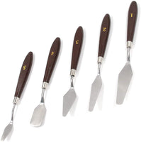 Tulead - Paleta de cuchillos de acero inoxidable con mango de madera (5 tamaños) - Arteztik
