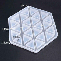 2 moldes de resina de silicona hexagonal, para moldes de resina epoxi para moldes de casting cuadrados, rectangulares, elipse y posavasos de corazón. - Arteztik
