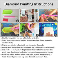 SUNKOO - Kit de pintura de diamante de Navidad para adultos, pintura de perforación completa con diamantes de imitación, decoración de pared para el hogar, feliz año nuevo, 12.0 x 16.0 in - Arteztik
