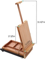 Caballete francés de madera de haya ligera con trípode de aluminio - Arteztik
