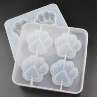 Juego de 2 moldes de resina epoxi con forma de patas de gato, 1.5 x 1.4 in - Arteztik
