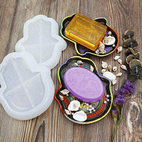 2 moldes de resina de plato de hamsa, molde de fundición de epoxi de silicona para jabonera, bandeja de joyas, placa de decoración del hogar - Arteztik

