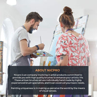 Nicpro - Juego de 10 pinceles planos para pintura artística para acuarelas acrílicas, pintura al óleo, kit de artista para niños y adultos - Arteztik
