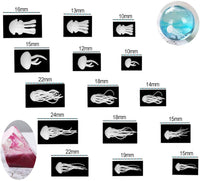 Fashionclubs 24 piezas de plástico pequeño medusas hechas a mano mini setas 3d resina molde relleno epoxi resina materiales de relleno modelo de joyería fabricación de resina suministros DIY manualidades kit - Arteztik
