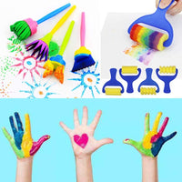 Preciser - Juego de 47 brochas de pintura con esponja para niños, para aprendizaje temprano - Arteztik
