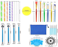 Mandala Dotting Tools, 35pcs Dotting Tools con bolsa de almacenamiento, Mandala Plantillas de pintura, pinceles, bolígrafo para pintar rocas, Nail Art, arcilla de cerámica escultura - Arteztik
