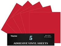 Vinilo permanente de 12.0 in x 12.0 in, 5 paquetes de vinilo brillante para interior y exterior, con reverso adhesivo en acabado brillante para silueta y crricut para hacer monogramas pegatinas y letras. - Arteztik
