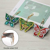 Soleebee 5 piezas DIY 5D completo taladro diamante pintura llavero por número Kit mosaico hacer doble cara taladro colgante cristal Rhinestones llavero bolsa regalo (mariposa) - Arteztik
