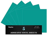 Vinilo permanente de 12.0 in x 12.0 in, 5 paquetes de vinilo brillante para interior y exterior, con reverso adhesivo en acabado brillante para silueta y crricut para hacer monogramas pegatinas y letras. - Arteztik

