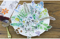 Jelacy - Juego de pegatinas de flores verdes, para manualidades, manualidades, portátiles, álbumes de recortes, álbumes de recortes, diario, manualidades, 140 unidades - Arteztik
