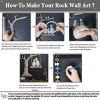 Kit de pintura enmarcada de arte de roca, kits de manualidades para adultos mujeres y niños, decoración de pared de roca 3D 17.7 x 12.9 pulgadas, castillo de bingo - Arteztik
