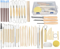 Herramientas de cerámica, 44 piezas de arcilla de cerámica juego de herramientas de esculpir con funda de plástico, para principiantes y manualidades de arte profesional, por Augernis - Arteztik
