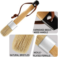 3 pinceles de cera y tiza para pintar con cerdas para muebles de madera, decoración del hogar, incluyendo pinceles de pintura con punta plana y redondos. - Arteztik
