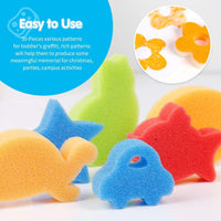 LEOBRO 30 esponjas de pintura con formas de pintura para niños pequeños, esponja de aprendizaje temprano con patrón surtido para niños - Arteztik
