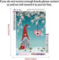 Kit completo de pintura de diamantes de Navidad 5D, kit de pintura de diamantes de Mikimiqi, kit de pintura de diamantes para gorro de Navidad para adultos y principiantes, decoración de manualidades, 15.8 x 11.8 pulgadas (pintura de diamantes de Navidad) - Arteztik
