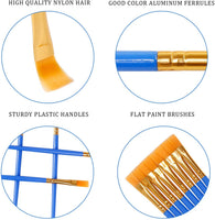 Juego de pinceles de pintura plana UPINS con pelo de nailon, cepillo pequeño a granel para pintura de detalles en miniatura, mango de plástico corto, pintura acrílica de acuarela para niños, estudiantes, principiantes, adultos (60) - Arteztik
