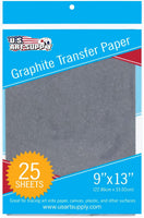 U.S. Art Supply - Papel de transferencia de carbono de grafito (9.0 x 13.0 in, 50 hojas, papel de calco negro para todas las superficies de arte - Arteztik
