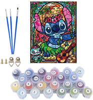 Números de pintura para adultos y niños, pintura acrílica por números, kit de pintura de puntadas de lilo, decoración para la pared del hogar, salón, dormitorio, lilo y puntadas - Arteztik
