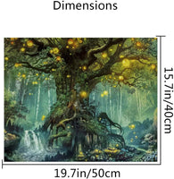 Lapoea - Kit de pintura al óleo para manualidades para adultos y niños, decoración de pared del hogar, bosque de luciérnaga, 15.7 x 19.7 in - Arteztik
