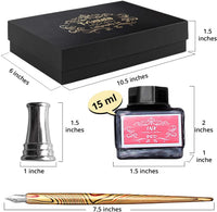 Set de caligrafía para principiantes, 3 bolígrafos de caligrafía, 4 botellas de tinta de 0.5 fl oz, 20 puntas de caligrafía, 1 soporte para bolígrafo de caligrafía, set de pluma de inmersión, regalo perfecto para hombres, mujeres y niños, kit de caligrafí - Arteztik
