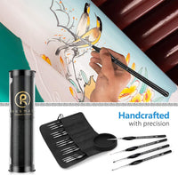 Rosmax - Juego de 15 pinceles de pintura acrílica en miniatura, detalles finos para acrílicos, aceites, acuarelas y más, pelo de nailon, color negro - Arteztik
