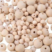 Foraineam - Juego de 700 cuentas redondas de madera natural, cuentas espaciadoras (0.394 in, 0.472 in, 0.630 in, 0.787 in) - Arteztik
