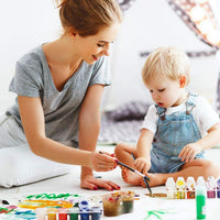 Juego de pinceles de pintura ARKFU, juego de pintura acrílica para niños y adultos, incluye estuche de transporte, 12 pinceles de pintura al óleo, 2 paletas, 1 esponja, ideal para acuarela, aceite o pintura acrílica - Arteztik

