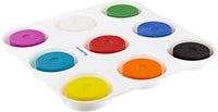 Sax 402321 - Juego de 9 tartas de pintura con bandeja (no tóxicas, 2 1/4 x 3/4 pulgadas), varios colores - Arteztik
