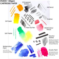 Artway Studio – Papel de dibujo libre de ácidos, hojas sueltas de papel de cartucho – 4.59 oz/m² / 88 libras – 11.7 x 16.5 in (300 hojas) - Arteztik
