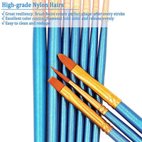 BOSOBO pinceles de pintura redondos puntiagudos, 4 juegos de 10 unidades de pinceles de pintura en miniatura de punta fina de nailon para acuarela de aceite acrílico, cuerpo de uñas, pintura por números, arte de modelos y rocas - Arteztik
