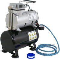 ZENY Pro 1/5 HP Airbrush Compresor de aire Kit de aerógrafo con tanque de 3L y manguera de 6.0 ft multiusos para pulverizar tartas, decoración de tatuajes y manualidades - Arteztik
