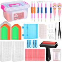 Fixm 117 herramientas de pintura de diamante 5D Kit de accesorios de pintura de diamante con 28 ranuras caja de bordado de diamante para manualidades - Arteztik

