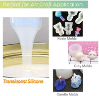 LET'S RESIN Kit de fabricación de moldes de silicona translúcida de caucho de silicona no tóxico para hacer moldes de silicona - Relación de mezcla 1:1 - Ideal para moldes de resina, moldes de silicona DIY Fabricación manual (N.W 31.74oz) - Arteztik
