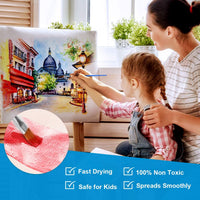 Emooqi - Juego de 48 pinturas de acuarela de colores vibrantes de alta calidad, kit de pintura de pigmento, incluye 3 pinceles, ideal para niños, adultos, artistas, pintura profesional sobre lienzo, madera, arcilla, tela, cerámica - Arteztik
