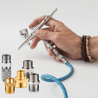 Juego de adaptadores de aerógrafo, 9 piezas, incluye kit de adaptador de aerógrafo, kit de conexión de desconexión rápida para compresor de aire y manguera de aerógrafo - Arteztik
