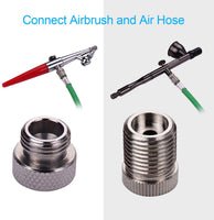 Aibecy - Juego de 9 adaptadores de aerógrafo multitamaño para compresor y manguera de aerógrafo compatible con aerógrafo Badger Paasche Airbrush - Arteztik
