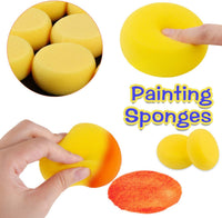 WXJ13 10 esponjas de pintura para artistas de esponjas sintéticas de acuarela y 10 pinceles de pintura con 1 bandeja de pintura para acrílico aceite acuarela suministros de artesanías - Arteztik
