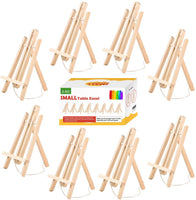 Caballete de madera plegable con marco de madera ajustable con exquisito embalaje para dibujo, pintura al óleo al agua, arte de mesa y manualidades (8 unidades) - Arteztik
