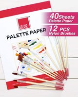 COLOUR BLOCK Juego de pintura acrílica – 12 tubos de pintura acrílica I 12 piezas de nailon marrón, 4 tablas de pintura acrílica I 40 hojas blancas de 37 libras 9 x 12 pulgadas paleta de papel a prueba de sangrado - Arteztik
