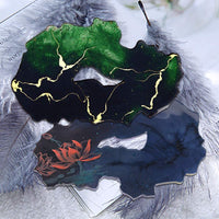 Iriisy - Bandeja grande de resina para molde de silicona, posavasos de ágata hueca irregular de geoda, moldes de fundición epoxi para hacer bricolaje, bandeja de ágata sintética, tabla de servir, posavasos, alfombrillas, decoración del hogar - Arteztik
