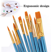 Elisel - Juego de 10 pinceles de acuarela y 4 paletas de pintura para niños y adultos para crear paletas de pintura (10 pinceles + 4 paletas) - Arteztik

