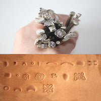 samyo 20 Pcs DIY trabajo de piel Saddle Making Tools Set Carving Craft Leather Craft sellos hecho a mano arte Herramientas - Arteztik
