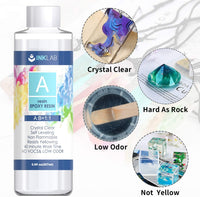 Resina epoxi Crystal Clear Kit 14 Oz Recubrimiento Resina Fundición Paquete con Pigmento de Resina para Joyerías, Artesanías, Varillas de Mezcla, Tazas de Silicona, Guantes, Pipetas - Arteztik
