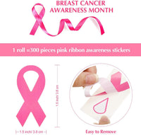 300 piezas de calcomanías de cinta rosa para concienciación sobre el cáncer de mama, 12 unidades de pulseras de goma para eventos de caridad, suministros para fiestas - Arteztik
