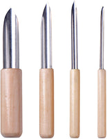 4 piezas de cortadores de agujeros semiredondos de acero inoxidable y mango de madera, arcilla de cerámica, herramientas para modelar círculos. - Arteztik
