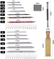 Happiness Floral 17 Piezas Sementales de Mezcla y Tortilliones Set con 2 Piezas Sándalo Papel de Lápiz Sacapuntas 1 Herramienta de Extensión de Lápiz y 1 Borrador para Estudiante Bocetos Dibujo - Arteztik
