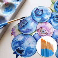 Decyool - Juego de 9 pinceles de pintura acrílica, 90 unidades de cepillos de nailon para pintura multiusos de acuarela, pintura de detalles en miniatura, kit de pintura profesional para artistas - Arteztik

