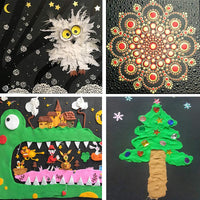 Juego de herramientas de punto, plantilla de mandala, lápiz capacitivo de silicona y bandeja de pintura con cartón negro para pintura de rocas, punteado de uñas, calcomanías de uñas. Kit de ejercicio para principiantes - Arteztik
