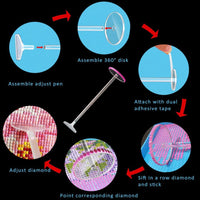 65 Pieces Diamond Painting Tools 5D DIY Diamond Painting Set Including Newest Round Wheel Diamonds Sticky Pens 21 Slots Diamond Embroidery Box and Big Trays for Adults or Kids - Arteztik
