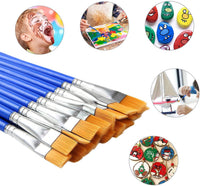 Juego de 60 brochas planas de 0.354 in de ancho con pelo de nailon, pincel pequeño a granel para pintura de detalles, mango corto de plástico, pintura acrílica al óleo acuarela para niños, estudiantes, principiantes, adolescentes, adultos, artistas - Arteztik
